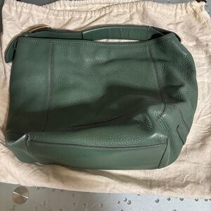 Cole Haan Green Pebbled Leather Shoulder / Hobo Bag